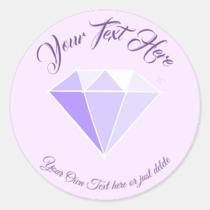 Diamond Gemstone. Jewellery. 60 Wedding Anniversar Classic Round Sticker