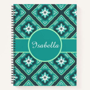 Diamond Geometric Floral Notebook