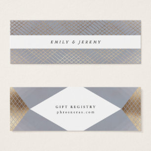 Diamond Geometric Grey Gold Gatsby Gift Registry