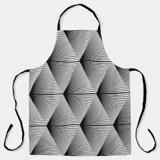 Diamond Geometric: Monochrome Vintage Design Apron