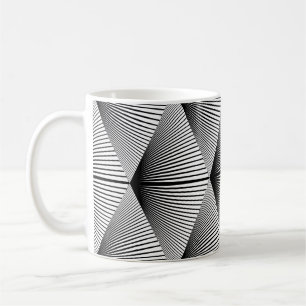 Diamond Geometric: Monochrome Vintage Design Coffee Mug
