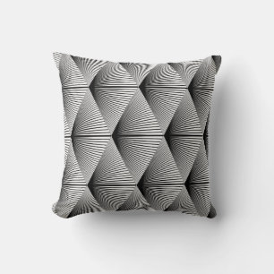 Diamond Geometric: Monochrome Vintage Design Cushion