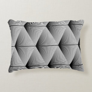 Diamond Geometric: Monochrome Vintage Design Decorative Cushion