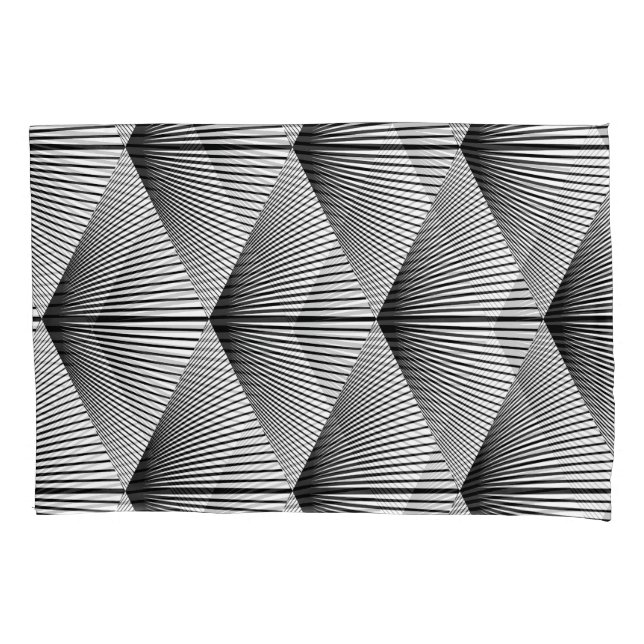 Diamond Geometric: Monochrome Vintage Design Pillowcase (Front)