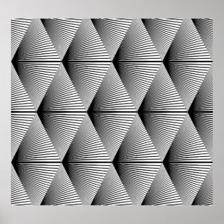 Diamond Geometric: Monochrome Vintage Design Poster