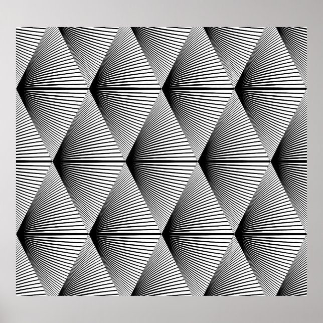 Diamond Geometric: Monochrome Vintage Design Poster (Front)