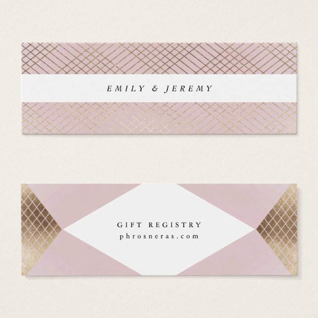 Diamond Geometric Pink Gold Gatsby Gift Registry (Front & Back)