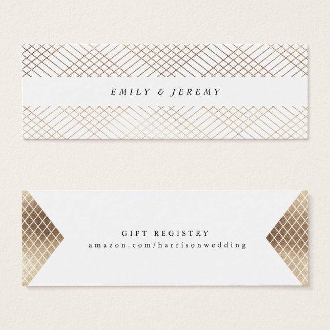 Diamond Geometric White Gold Gatsby Gift Registry (Front & Back)