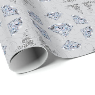 Diamond Gift Wrapping Paper, Any COLOR Background Wrapping Paper