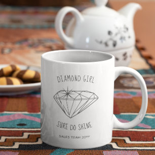 Diamond Girl Shine Personalised Coffee Mug