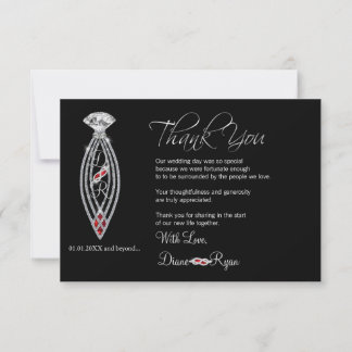 Diamond Glass Slipper Thank You Card