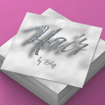 Diamond Glitter Hair Stylist Business Card
