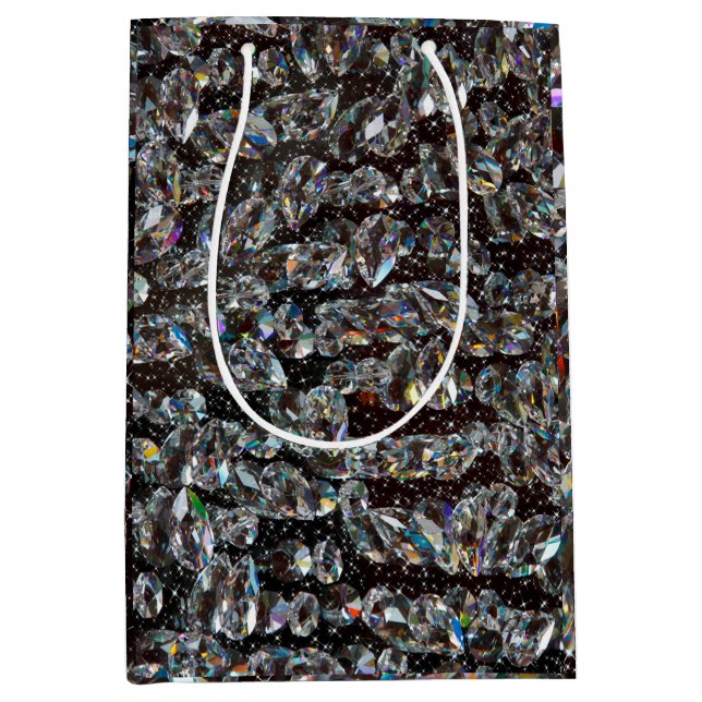 Diamond Glitter Sparkle Elegant  Medium Gift Bag (Front)