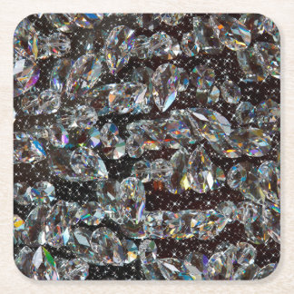 Diamond Glitter Sparkle Elegant  Square Paper Coaster
