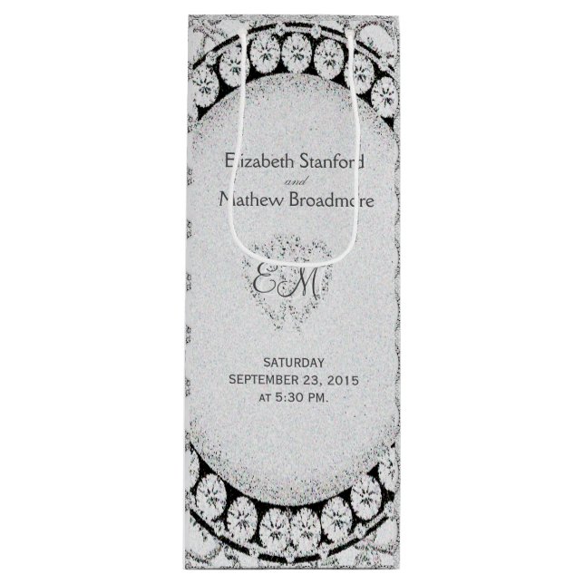 Diamond Glitter | Wedding Wine Bag (Front)