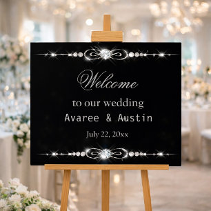 Diamond Glitter Welcome to Our Wedding Poster
