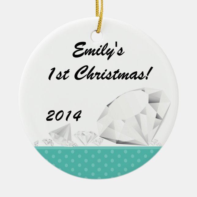 Diamond Glitz Glam Glam Personalised Name Ornament (Front)