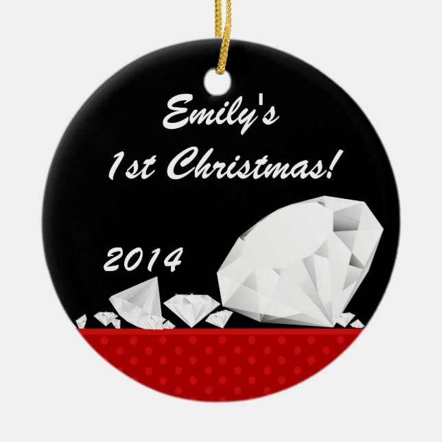 Diamond Glitz Glam Glam Personalised Name Ornament (Front)