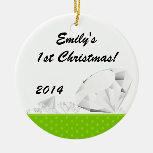 Diamond Glitz Glam Glam Personalised Name Ornament (Front)