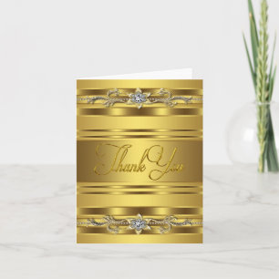 Diamond Gold Thank You Cards