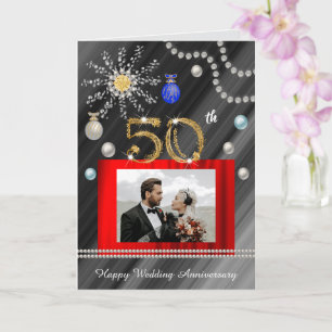 Diamond Golden 1st Wedding Anniversary Card
