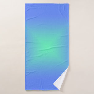 Diamond gradient blue to aquamarine green bath towel