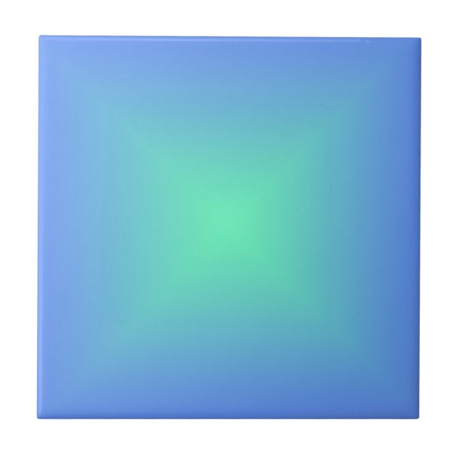 Diamond gradient blue to aquamarine green   ceramic tile (Front)