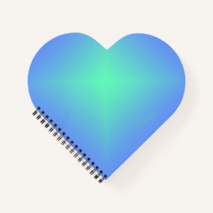Diamond gradient blue to aquamarine green notebook