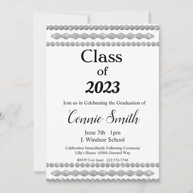Diamond Graduation, Class of 2023 Invitation (Front)