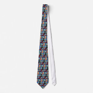 Diamond Grid Abstract Tie