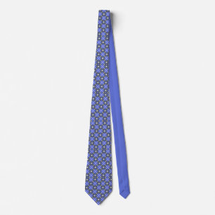 Diamond Grid Neck Tie with Lavender Accent