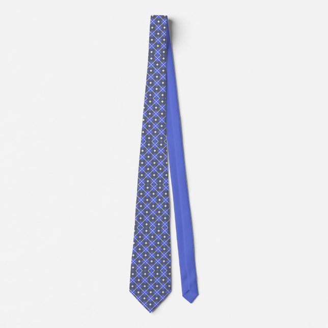 Diamond Grid Neck Tie with Lavender Accent (Front)