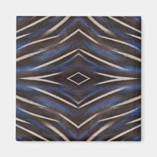 Diamond guinea fowl feather design magnet