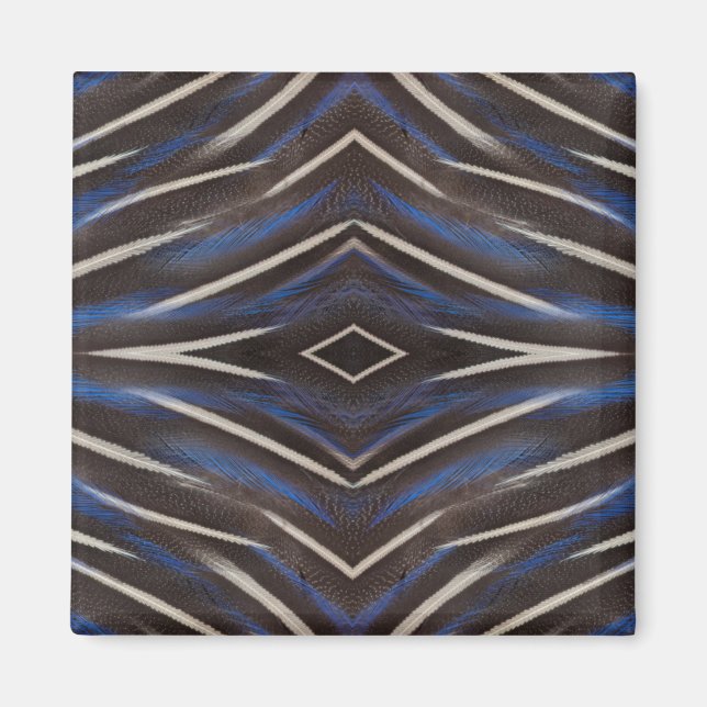 Diamond guinea fowl feather design magnet (Front)