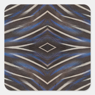 Diamond guinea fowl feather design square sticker