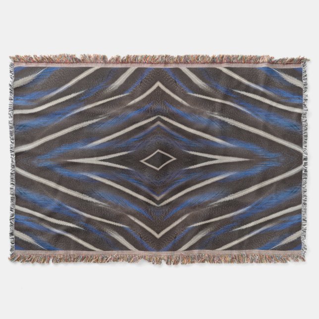 Diamond guinea fowl feather design throw blanket (Front)