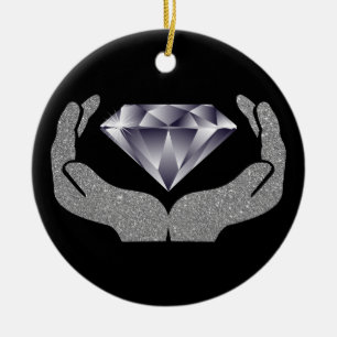 Diamond Hands Ceramic Ornament