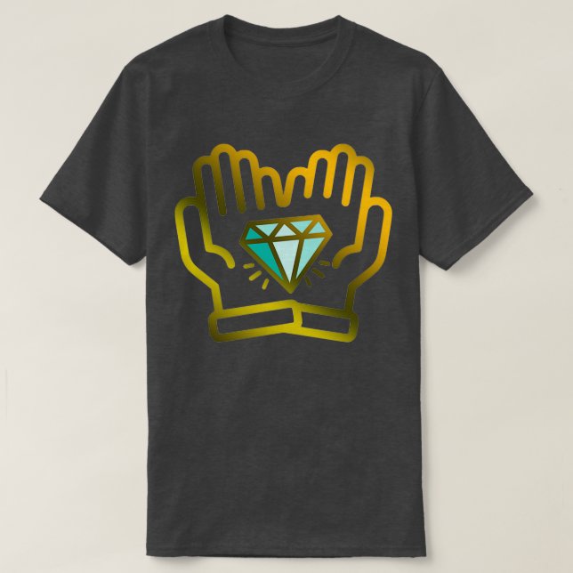 Diamond Hands GME Stock Market Trader Gold Crypto  T-Shirt (Design Front)