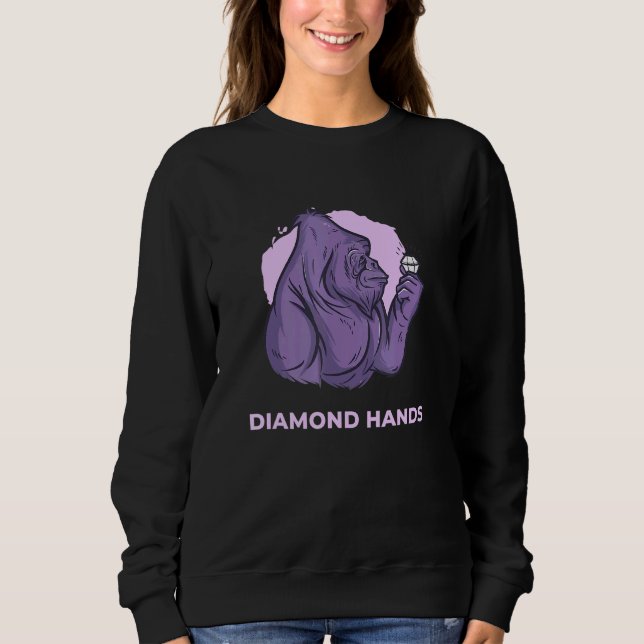 Diamond Hands Millionaire Feg Token Hodl Gorilla H Sweatshirt (Front)