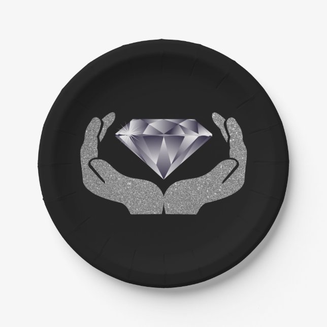 Diamond Hands Paper Plate (Front)