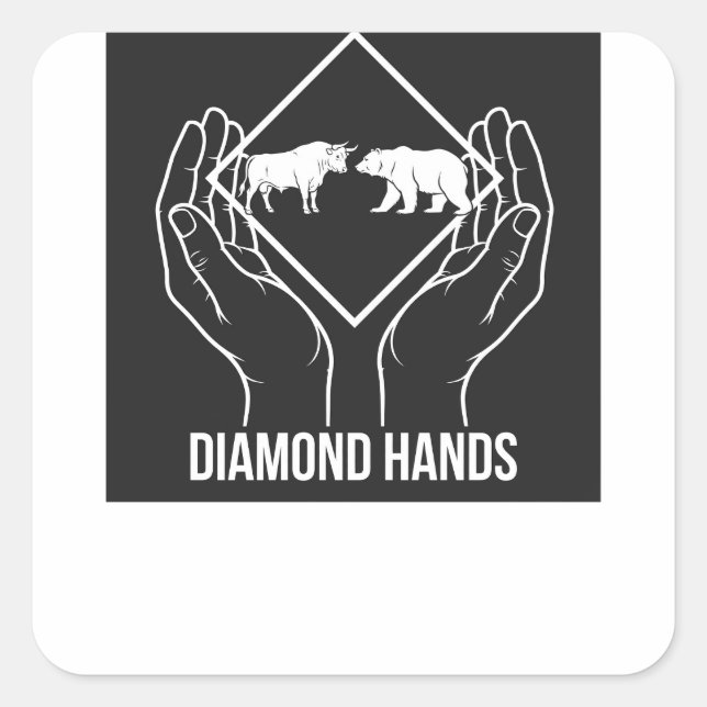 Diamond Hands — Square Sticker (Front)