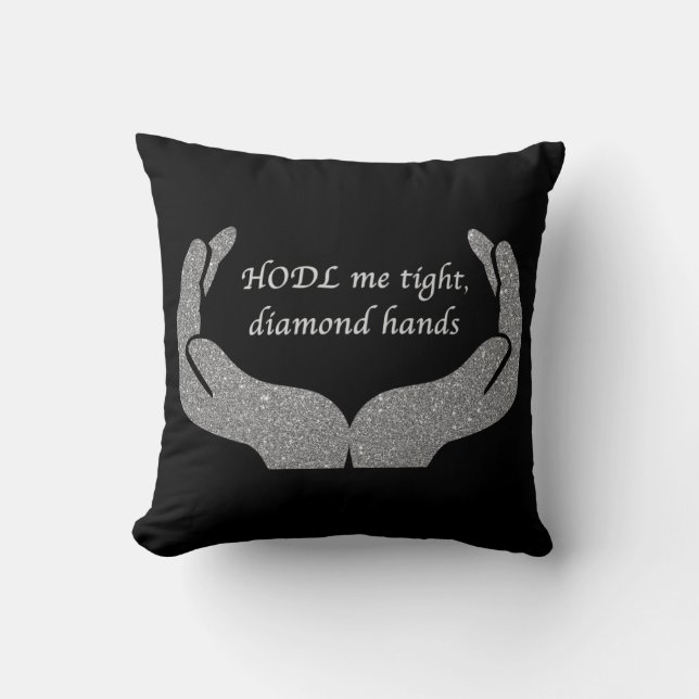 Diamond Hands Throw Pillow (Front)