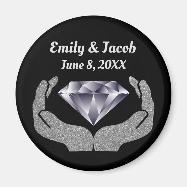 Diamond Hands Wedding Magnet (Front)