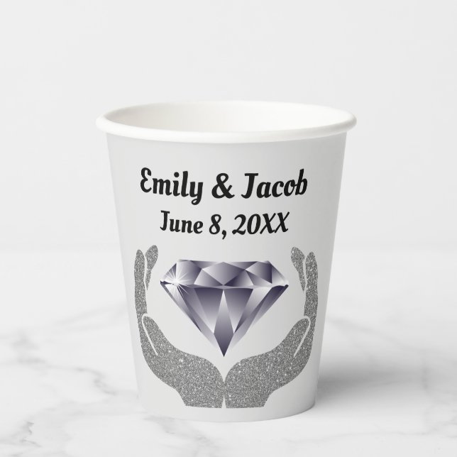 Diamond Hands Wedding  Paper Cups (Front)