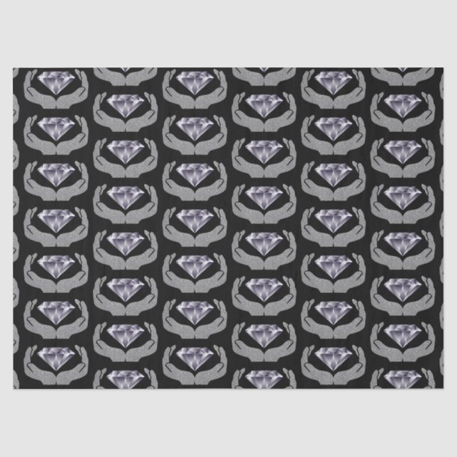 Diamond Hands Wedding Tissue Paper (Front)