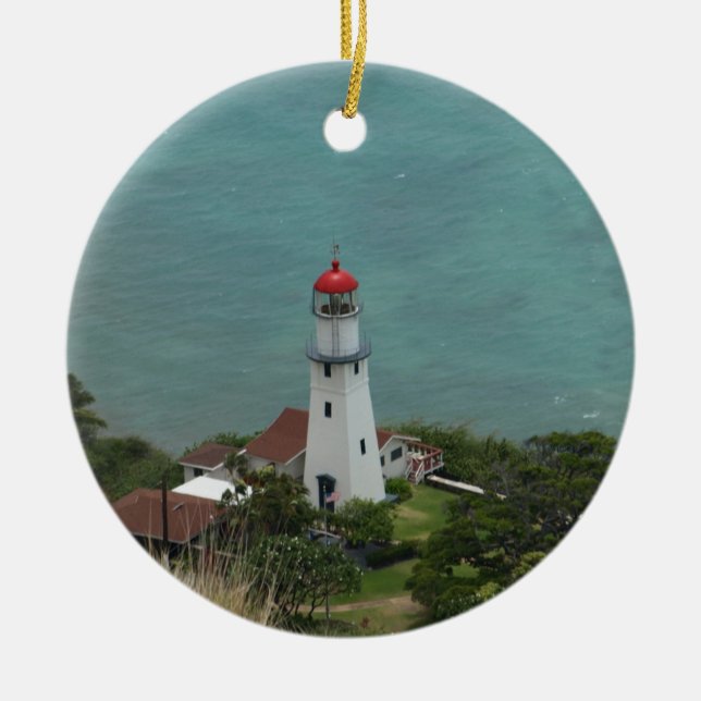 Diamond Head Lighthouse  Ceramic Ornament (Front)
