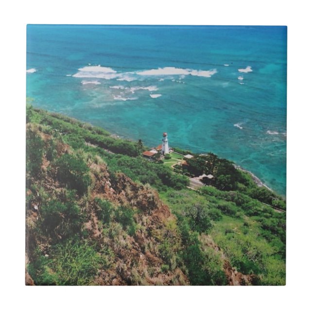 Diamond Head Lighthouse - Honolulu - Hawaii Ceramic Tile (Front)