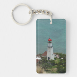 Diamond Head Lighthouse in Hawaii photo Key Ring
