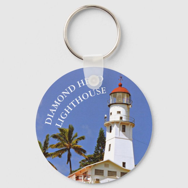 Diamond Head Lighthouse, O'ahu, Hawai'i Keychain (Front)