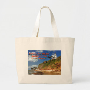 Diamond Head Lighthouse, O'ahu, Hawai'i Large Tote Bag